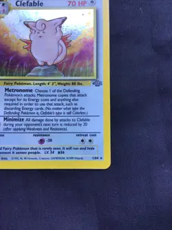 Pokemon Cards: Jungle 1st Edition Rare Holo: Clefable 1/64 - Image 5