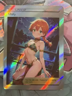 Pokemon Misty Anime Waifu Custom DIY Trainer Art Pokemon card - Image 1
