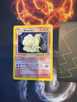 Pokemon Card🖤Black Flame Error🔥Misprint Ninetales Base Set 12/102 Holo 087💎LP - Image 2
