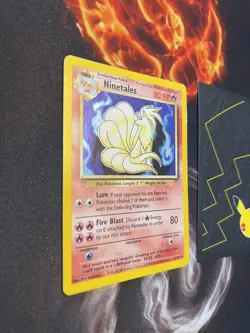 Pokemon Card🖤Black Flame Error🔥Misprint Ninetales Base Set 12/102 Holo 087💎LP - Image 3
