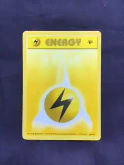 Pokemon Cards: Base Set 1st Edition Common: Lightning Energy 100/102 - Image 1