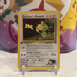 Pokemon Gym Challenge 43/132 Giovanni's Meowth 1st Edition Pokemon Card LP+ - Image 1