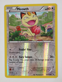 Meowth 67/108 Reverse Holo Roaring Skies Pokemon Card LP - Image 1