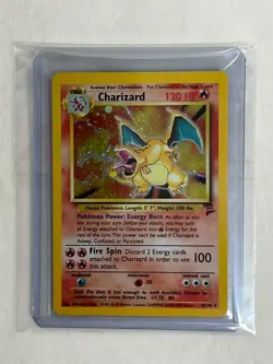 1999 Pokemon Charizard #4/130 Base Set 2 Holo Card - Image 3