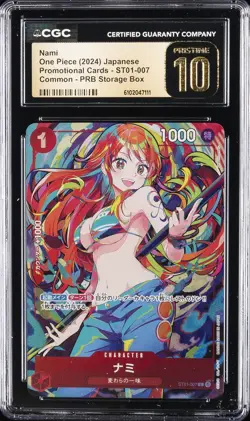 2024 ONE PIECE JPN PROMO CARDS, COMMON - PRB STORAGE BOX NAMI CGC 10 PERFECT - Image 1