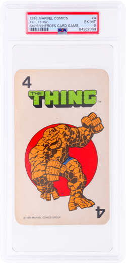 1978 Marvel Comics Super-Heroes the Thing Card Game #4 PSA 6 - Image 1