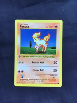 Pokemon Cards: Base Set 1st Edition Common: Ponyta 60/102 - Image 1