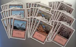 LOT of 45 Mountain Basic Land All Art Magic MTG Revised 3rd Edition - Image 1