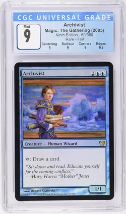 ARCHIVIST 9th Edition Foil Rare CGC 9 Q+ Mint MTG [Nostalgium] - Image 1