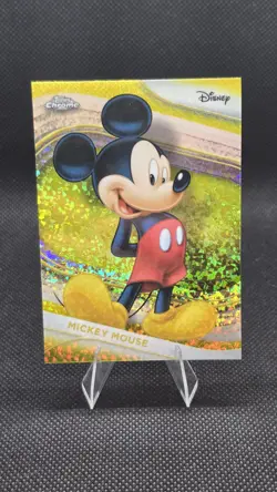 2025 DISNEY Topps Chrome YELLOW MINI DIAMONDS REFRACTOR #1 MICKEY MOUSE - Image 1