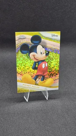 2025 DISNEY Topps Chrome YELLOW MINI DIAMONDS REFRACTOR #1 MICKEY MOUSE - Image 2