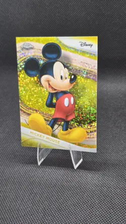 2025 DISNEY Topps Chrome YELLOW MINI DIAMONDS REFRACTOR #1 MICKEY MOUSE - Image 3
