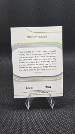 2025 DISNEY Topps Chrome YELLOW MINI DIAMONDS REFRACTOR #1 MICKEY MOUSE - Image 4