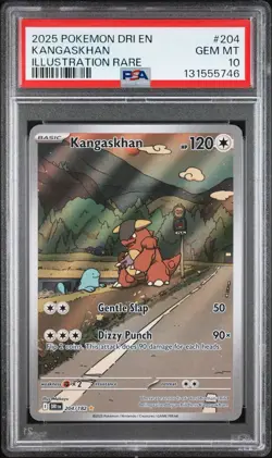 2025 POKEMON DRI EN-DESTINED RIVALS ILLUSTRATION RARE #204 KANGASKHAN PSA 10 - Image 1
