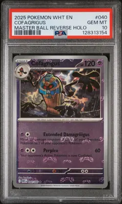 Pokemon White Flare Cofagrigus Master Ball Foil WHTEN #040 PSA 10 - Image 1