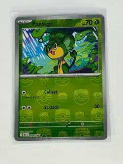 Pokemon | SV: Black Bolt | Pansage (Master Ball Pattern) | 004/086 | NM Holo - Image 1