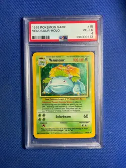 1999 Pokemon Game Base Set Venusaur Holo PSA VG-EX 4 - Vintage #15 - Image 1