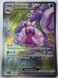 Tinkaton ex 262/193 Pokemon SV02: Paldea Evolved SIR NM (OC/Miscut) - Image 1