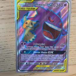 Pokemon Gengar & Mimikyu GX TAG TEAM Ultra Rare Full Art Holo 164/181 - Image 1
