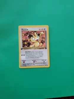 Pokemon Team Rocket 1st Edition Regular Finish Meowth 62/82 LP Vintage OC196 - Image 1
