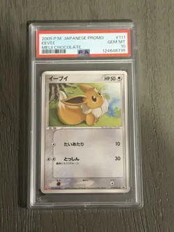Pokemon Eevee Meiji Chocolate Japanese Promo 111/PCG-P PSA 10 Gem Mint - Image 1