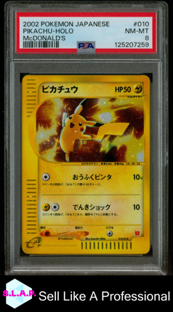 PIKACHU-HOLO POKEMON MCDONALD'S JP 2002 #010 PSA 8 - Image 1