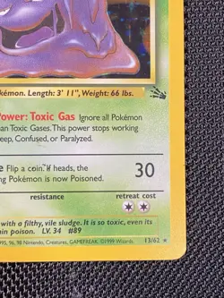 Muk 13/62 Holo Rare Fossil Set WOTC 1999 Pokemon TCG - Image 4