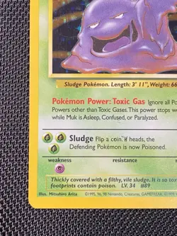 Muk 13/62 Holo Rare Fossil Set WOTC 1999 Pokemon TCG - Image 5