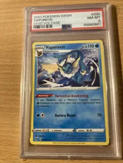 PSA 8 vaporeon vivid voltage 2020 swsh Pokemon - Image 1