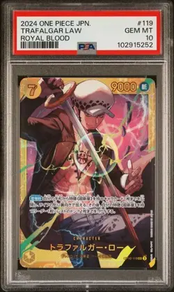 Trafalgar Law OP10-119 - Japanese One Piece Royal Blood SEC - PSA 10 - Image 1