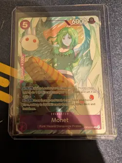 One Piece OP14 Dash Pack Promo Monet OP14-074 R The Azure Sea's Seven Foil NM - Image 1