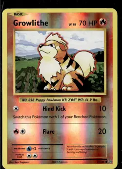 Pokemon Growlithe 17/108 XY Evolutions Reverse Holo Common 2 Card Lot LP - Image 1