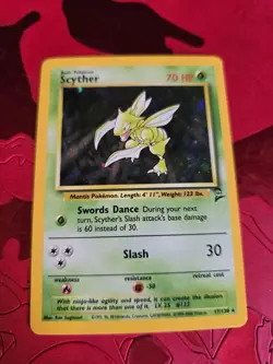 Mint Scyther Holo Ultra Rare 17/130 Base Set 2 Pokemon Card - Image 1