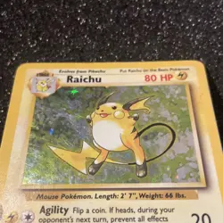 Raichu 014/102 Base Set Holo Vintage Pokemon Card HP Heavily Played - Image 2