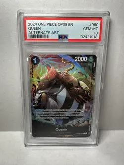 One Piece Card Queen OP08-080 Alt Art PSA 10 GEM MINT Two Legends - Image 1