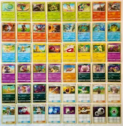 Pokemon 2017 Sun & Moon Shining Legends All Commons/Uncom - 48 Card Lot NM-Mint+ - Image 1