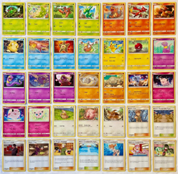 Pokemon 2019 Sun & Moon Hidden Fates All Commons/Uncommons - 35 Card Lot NM-Mint - Image 1