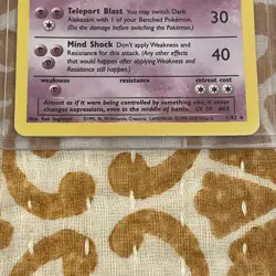 Pokemon TCG Dark Alakazam Team Rocket 1/82 Holo Unlimited Holo Rare Card - Image 2
