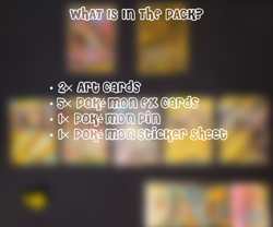 Pokemon TCG Bundle - 2 Art Cards + 5 EX Cards - Pin & Sticker Sheet Included - Image 2