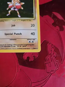 Mint Hitmonchan Holo Ultra Rare 7/102 Base Set Pokemon Card - Image 2