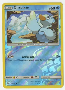 Pokemon - Ducklett (Sun & Moon: Cosmic Eclipse reverse holo card - 59/236) - Image 1