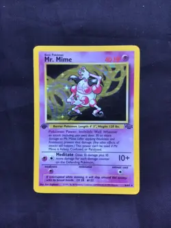 Pokemon Cards: Jungle 1st Edition Rare Holo: Mr. Mime 6/64 - Image 1