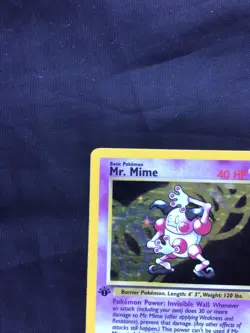 Pokemon Cards: Jungle 1st Edition Rare Holo: Mr. Mime 6/64 - Image 3