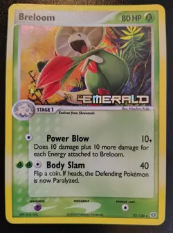 Breloom 22/106 EX Emerald Stamped Reverse Holo Pokemon Card 2005 Gold Stamp - Image 3