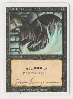 Signed Dark Ritual MP Revised Edition Artist Sandra Everingham 1994 MTG Magic! - Image 1