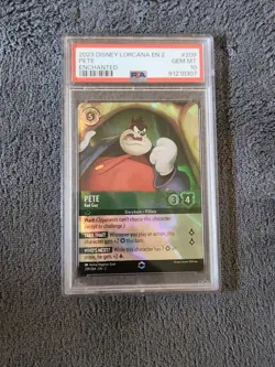 2023 Disney Lorcana - Rise of the Floodborn Foil Enchanted Pete Bad Guy PSA 10 - Image 1