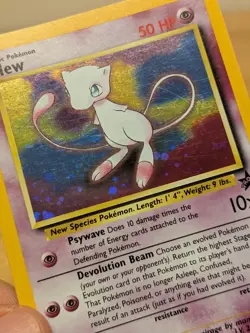 2000 Mew Holofoil WOTC Black Star Promo #9 Vtg Pokemon Psychic LP-NM SWIRL - Image 3