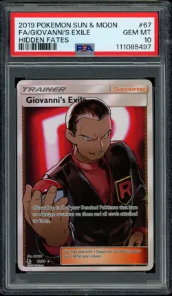 Pokemon PSA 10 Giovanni's Exile 67/68 Sun & Moon Hidden Fates Gem Mint - Image 1