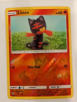 Litten 15/73 - Shining Legends Pokemon Reverse Holo Foil Nice! - Image 1