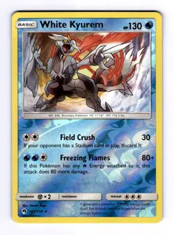 White Kyurem SM - Lost Thunder #63 (2018) Reverse Holo NM Pokemon - Image 1